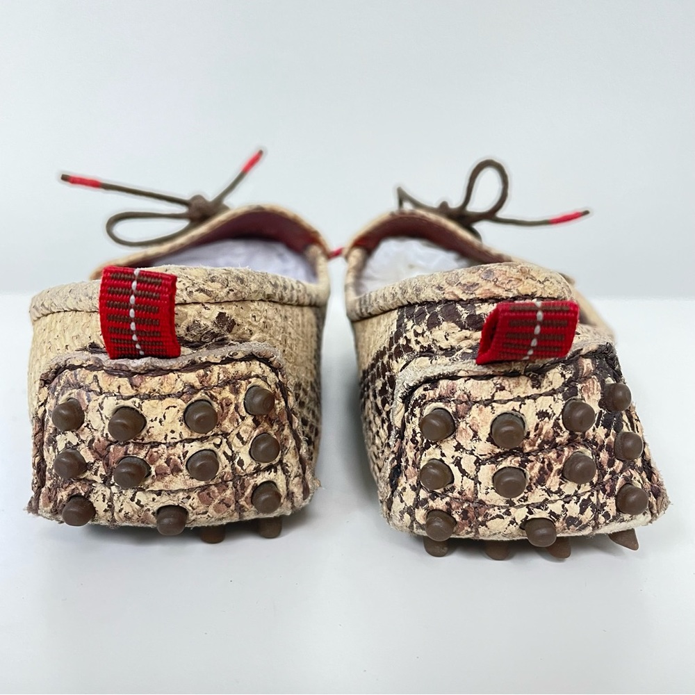 Richards Leather Python Print Driving Moccasins, … - image 4